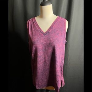 Zenana Mineral Washed Sleeveless V-Neck Tee.